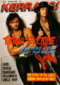 Queensryche on the cover of Kerrang 212 - click for bigger picture