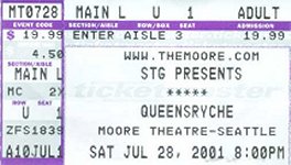 Queensryche Seattle ticket stub