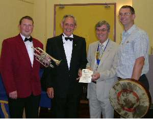 Representative of Bendix, District Governor, Alan Denham, Lion President John and a representative of Horizon