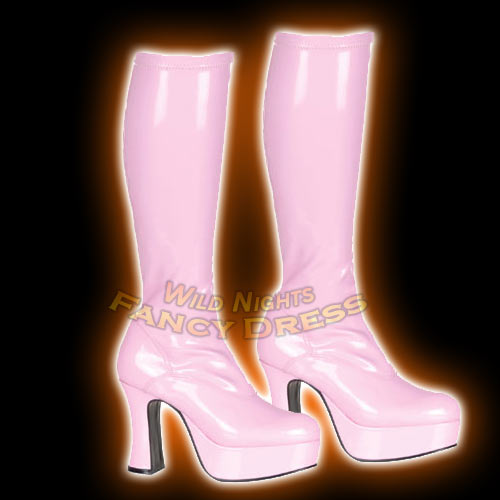 FANCY DRESS EXO2000X GOGO BOOTS WIDE FIT BABY PINK 8  