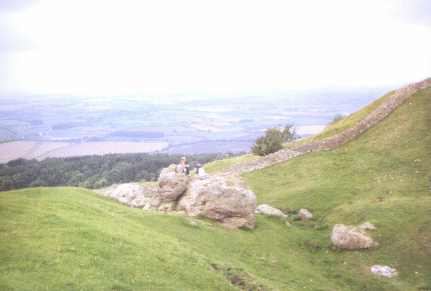 The Banbury Stone within the inner enclosure of Kemerton Camp on Bredon Hill