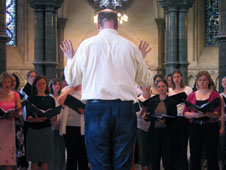 the choir conducted by Stephen Layton