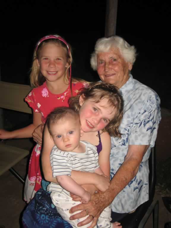 Nancy with grandchildren