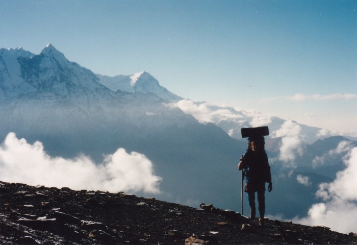 Thapa south-east ridge with Nilgiri and Annapurna South in background