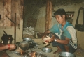 Preparing chicken at Boghara