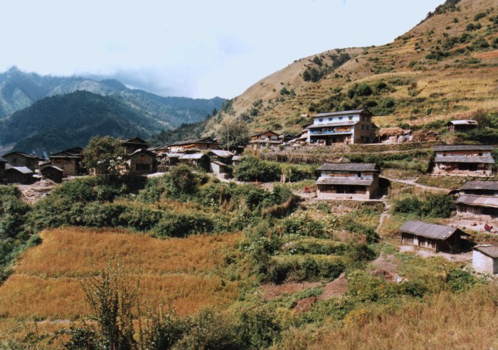 Gurja Gaun with Aadakshya's house at top of village