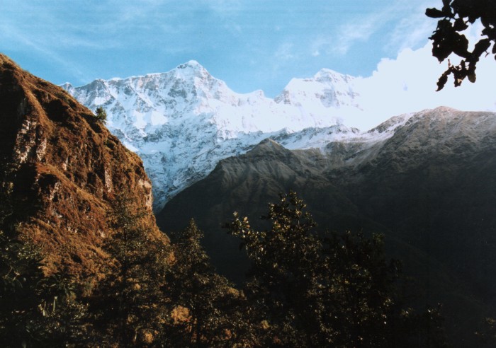 First view of Gurja Himal from Darsinge Kharka