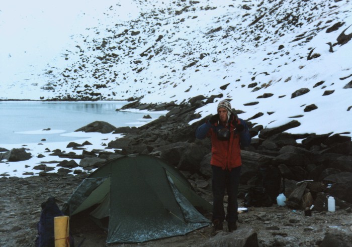 Camp at lake below Budzunga Bara
