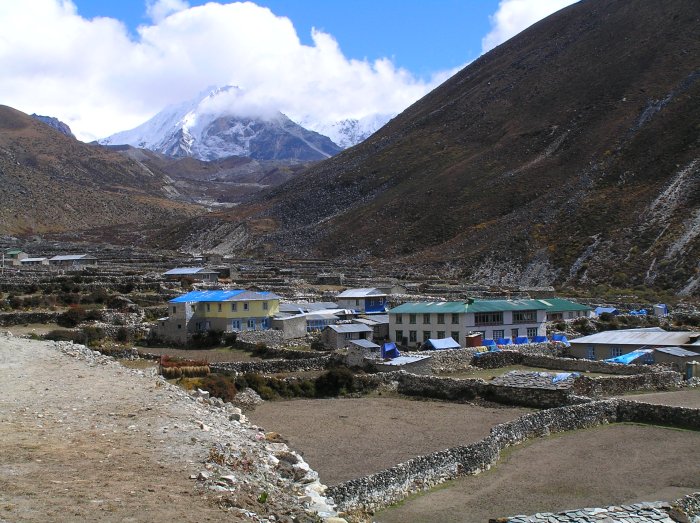 View over Dingboche towards Chukhung