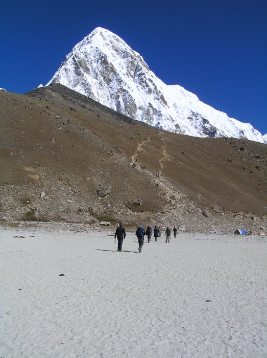 Starting the ascent of Kala Pattar with Pumori (7165m) in background