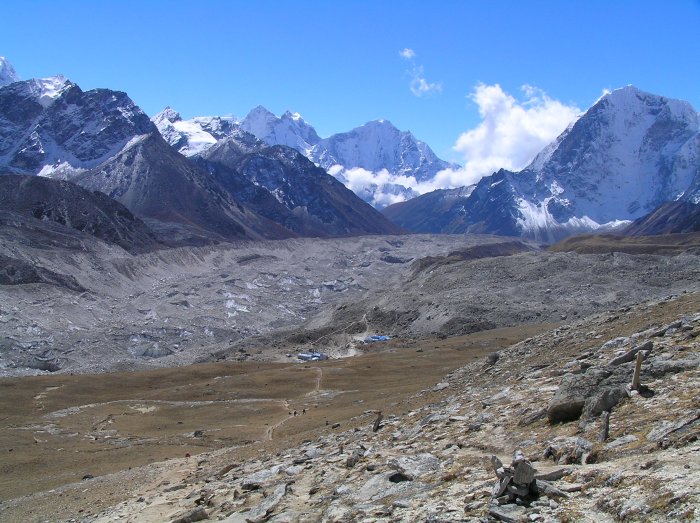 Aerial view of Gorak Shep from Kala Pattar