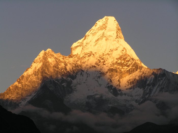 Sunset on Ama Dablam from Mong La