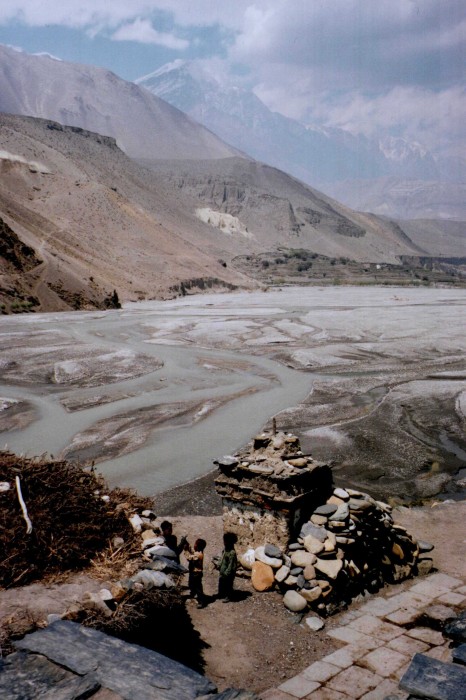 View north up Kali Gandaki to Upper Mustang