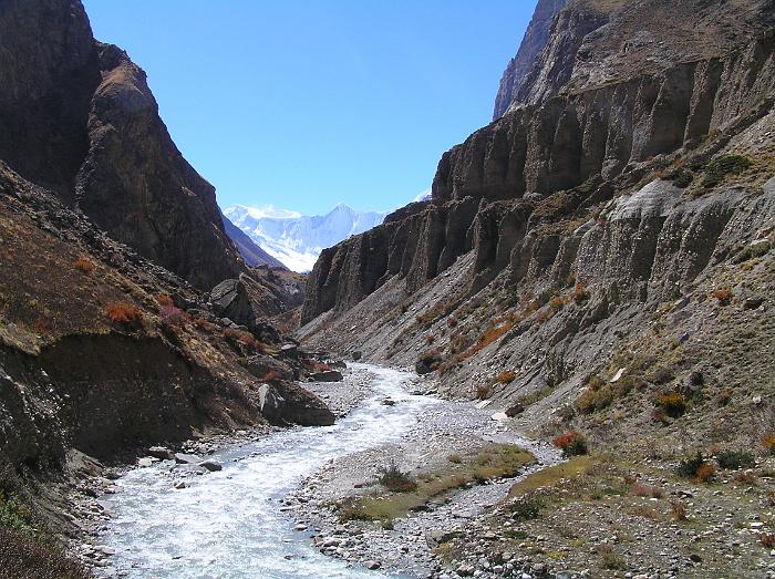 View north up the Phu Khola valley near Kyang