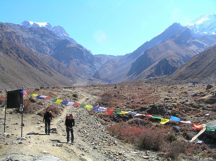 View back up to Thorung La from Mukhtinath